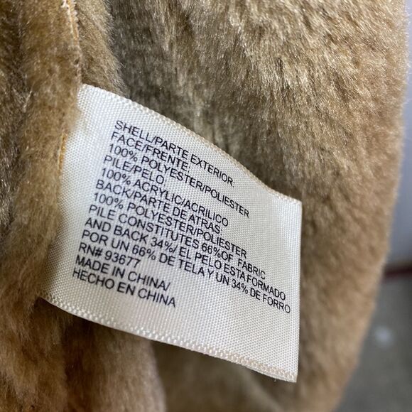 St. John's Bay Microsuede Faux Fur Lined Hooded Coat Large - Picture 3 of 8